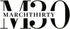 March Thirty black and white logo with bold M30 lettering, minimalist design
